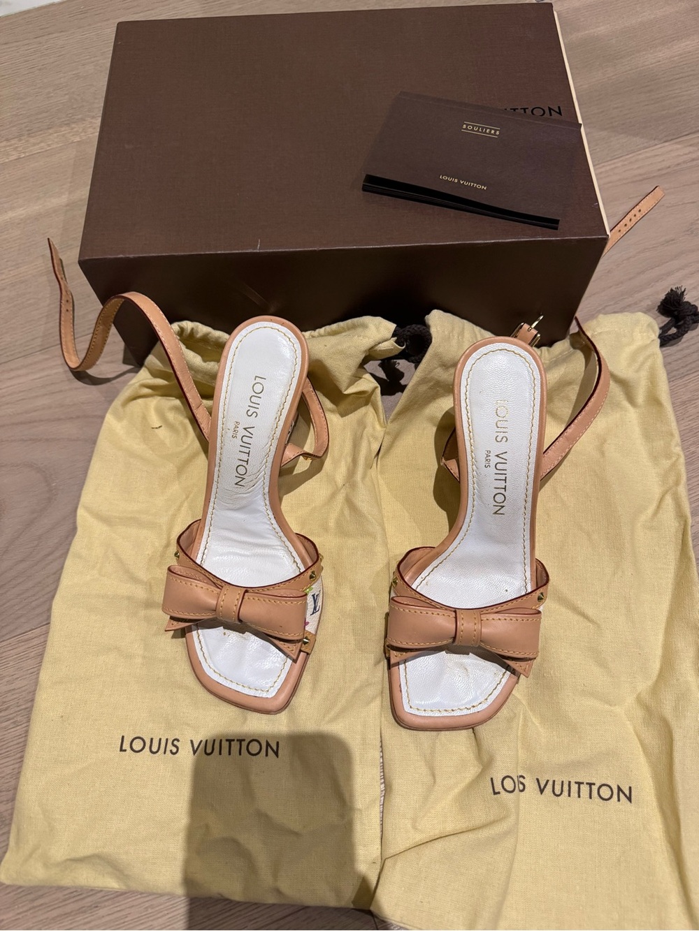 Louis Vuitton White Monogram Multicolore Ankle Wrap Bow Wedges